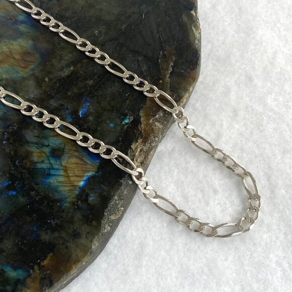 Italian Unisex Sterling Silver 925 5.5mm Figaro Chain Necklace 18" - Picture 5 of 16